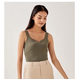 Olive Green Love, Bonito Sleeveless Knit Top